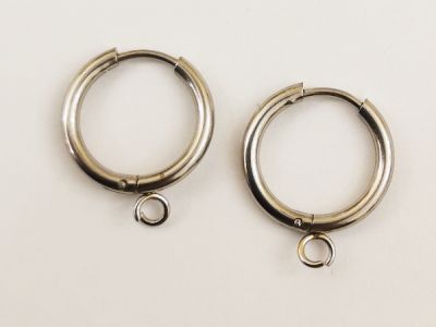 Ruostumaton teräs saranallinen korvakorurengas ripustuslenkillä  T 20x16x2mm (1pr)