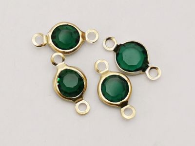 Ruostumaton teräs linkkiosa K tummanvihreällä lasistrassilla (4kpl)