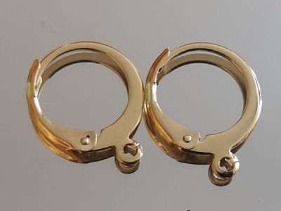 Ruostumaton teräs suljettavat rengaskorvikset (12mm) 2 paria 18 K kultaus