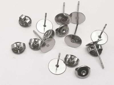 Ruostumaton teräs tappikorvispohjat 8mm (4pr)