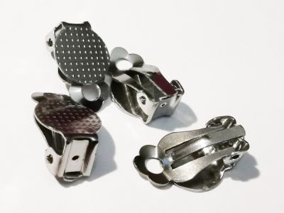 Ruostumaton  teräs liimattava klipsu korvakorupohja 12mm pohja (ei reikiä) (1pari)