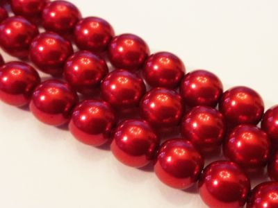 Tsekkiläinen helmiäislasi punainen 8mm