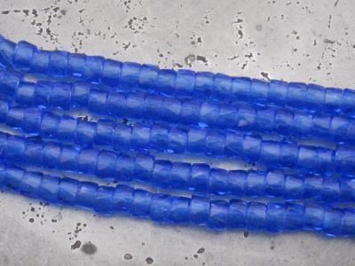 Tsekkiläinen lasi fasettihiottu mutteri 6mm sininen (30kpl)