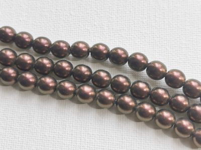 Tsekkiläinen helmiäislasi " Pasific Pearl" tumma kupari 8mm (15kpl)