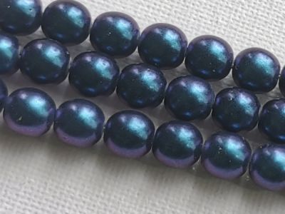 Tsekkiläinen helmiäislasi "Pasific Pearl" tumman sininen 8mm (15kpl)