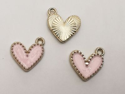 Riipus emaloitu sydän vaaleanpunainen