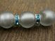 Spacer bead with rhinestones light turquoise (8pcs)