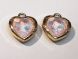 Riipus sydän vaaleanpunaisella fasetoidulla lasisydämellä (2 kpl) K
